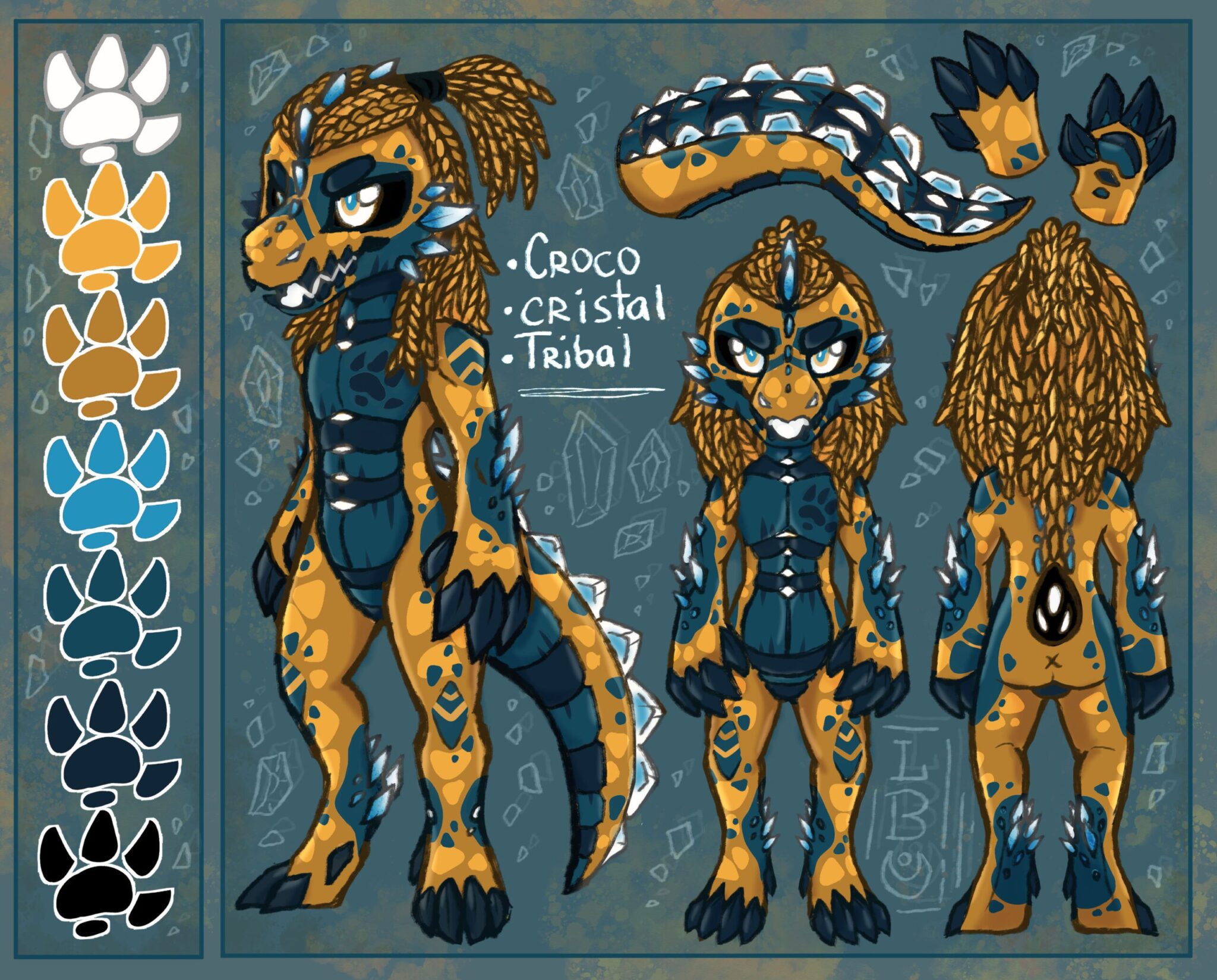 Draw custom protogen oc and furry fursona reference sheet by